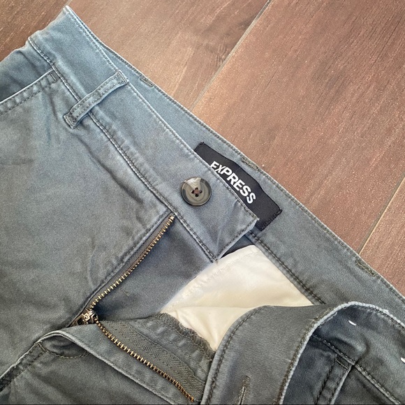 Green Denim Shorts - Picture 2 of 3